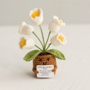 Knitted flower plant pot