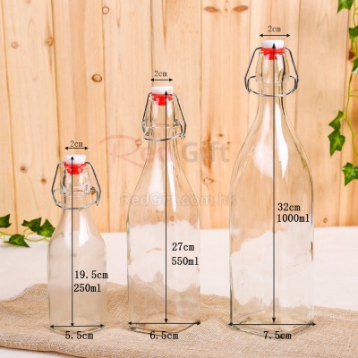 Clear Glass Bottle With Stopper