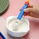 Silicone building block handle, stainless steel knife fork spoon three piece set