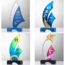 帆船水晶獎座