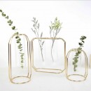 Transparent Glass Vase With Metal Frame