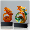 創意古法琉璃玉兔獎座 創意古法琉璃玉兔獎座