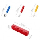 Silicone building block handle, stainless steel knife fork spoon three piece set