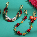 Christmas keychain beaded phone chain