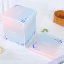 Fully transparent cake packaging box