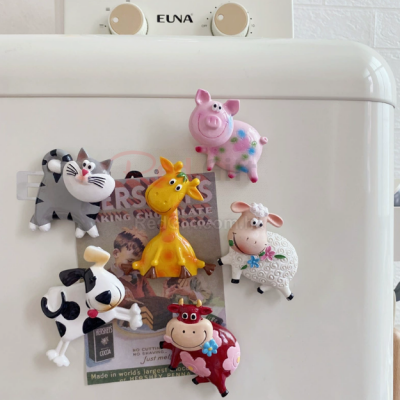 Cute animal spring shaking head refrigerator sticker