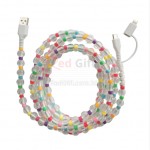 One to two colored bead charging cable