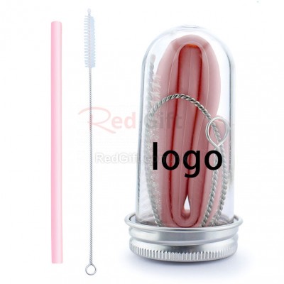 Silicon Straw Set With Transparent Tube