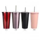 500ML Stainless Steel Coffee Thermos with Straw