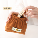 Corduroy automatic closure portable storage bag