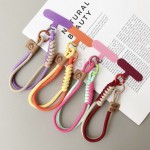 Contrast color woven mobile phone lanyard keychain