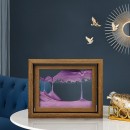 實木旋轉流沙畫解壓擺飾