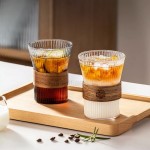 日式豎紋泡茶隔熱玻璃杯