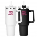 30OZ Double-layer Vacuum Stainless Steel Coffee Cup with PP Straw