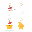 Christmas Leather Keychain Access Control Card Pendant