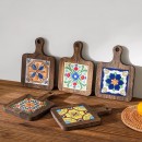 陶瓷實木杯墊隔熱墊 陶瓷實木杯墊隔熱墊