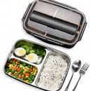 3-Compartment Stainless Steel Lunch Box (with Cutlery)