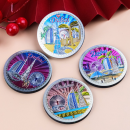 Customized aluminum foil scenic refrigerator magnets