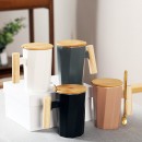 Wooden Handle Ceramic Mug