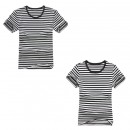 Round Neck Striped Short Sleeve Shirt