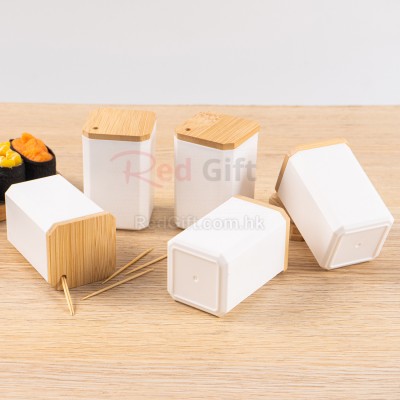 Bamboo Lid Toothpick Holder