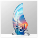Sailing Ship Crystal Metal Trophy