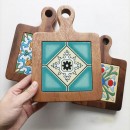 陶瓷實木杯墊隔熱墊 陶瓷實木杯墊隔熱墊