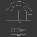 Automatic three-fold umbrella with buckle