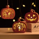 Wooden Pumpkin Lamp