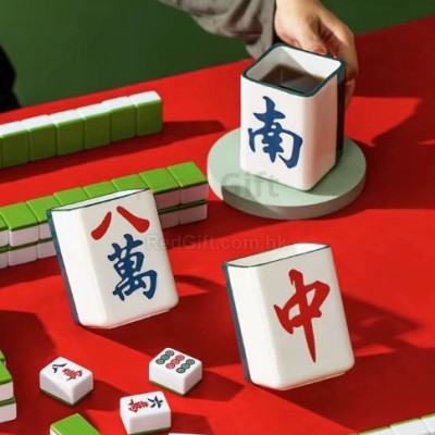 麻将造型好运陶瓷杯