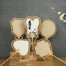 Ancient Style Wooden Hollow Blank Rice Paper Round Fan