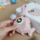 Bubble-blowing fish squeeze toy keychain