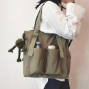 Double Pocket Canvas Messenger Bag