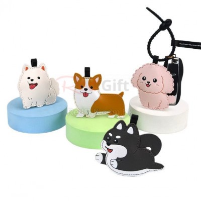 Pinch the sound producing leather keychain