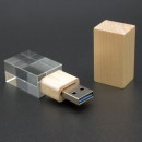 木制水晶USB手指