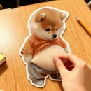 Big-Bellied Puppy Squeezeable Toy Stress Reliever Sticker