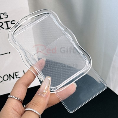 Transparent sliding cover card holder
