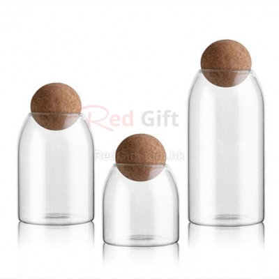 Glass Sealed Jar With Cork Stopper