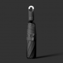 Automatic three-fold umbrella with buckle