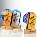 金屬水晶實木獎座 金屬水晶實木獎座