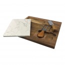 Fuzo Marble Cheeseboard with Knife Set