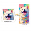 折疊二合一沙灘毛巾收納背包 折疊二合一沙灘毛巾收納背包