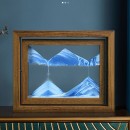 實木旋轉流沙畫解壓擺飾