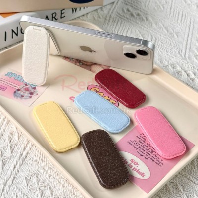 仿皮紋手機支架折疊鏡 仿皮紋手機支架折疊鏡