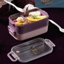 Double-Layer Portable Lunch Box With Soup Bowl Set