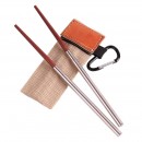 Camping Folding Chopsticks Leather Case