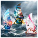 Sailing Ship Crystal Metal Trophy
