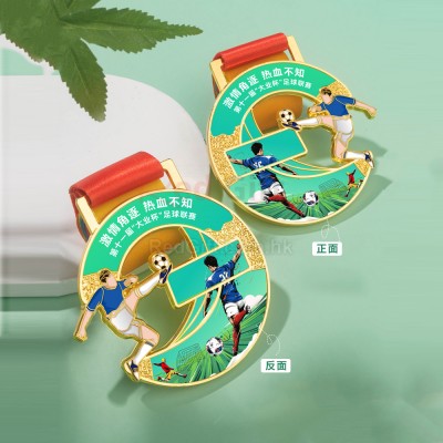 足球金属奖牌