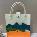 Large Capacity Colorblock Mountain Felt Tote