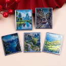 Customized aluminum foil scenic refrigerator magnets